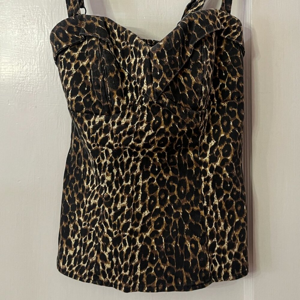 Maneater Top in Wild Leopard Print - Vixen by Micheline Pitt Size Small - Picture 2 of 8